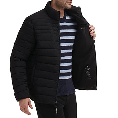 Calvin Klein Herren Packable Down Jacke, Schwarz Stretch, X-Large