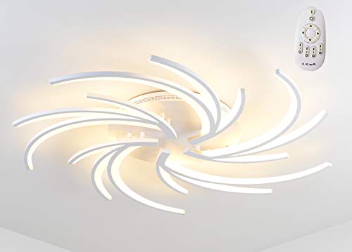 NEU 2042-5White LED Deckenleuchte mit Fernbedienung Lichtfarbe/Helligkeit einstellbar Acryl-Schirm weiß lackierter Metallrahmen Modernes Design Energieeffizienzklasse: A+ Modern (2042white-5)