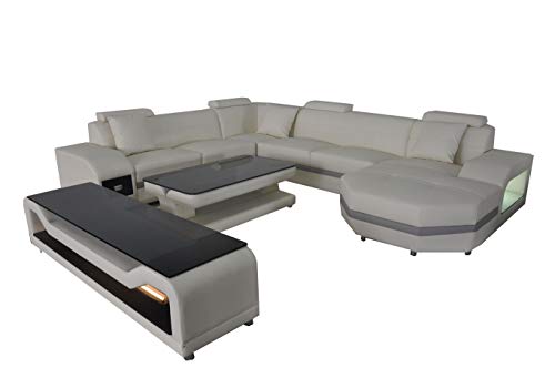 JVmoebel Leder Sofa Couch Polster Eck Sitz Garnitur Wohnlandschaft U Form Ecke couchen