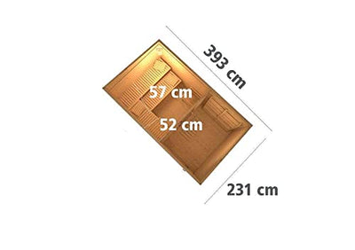 FinnTherm Saunahaus Relax O aus Holz Gartensauna mit 38 mm Wandstärke Sauna Außensauna Pultdach