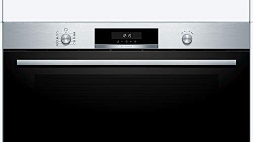 Bosch VBD5780S0 Serie 6 Einbau-Backofen, 60 x 90 cm extra breit, Pyrolyse Selbstreinigung, LCD-Touchdisplay, Versenkknebel, 1-fach ebenunabhängiger Teleskop-Auszug