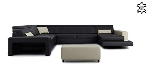 Bullhoff by Giovanni Capellini Ledersofa XXL Wohnlandschaft Leder Eck Sofa Couch Ledercouch Ecksofa U-Form mit LED-Licht Beleuchtung Designsofa Bayern