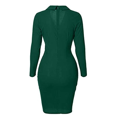 Damen Spitzenkleid Partykleid Minikleid Kurzarm Swing Mini Festliches Vintage Trompetenärmel Hexenkleid All-Match Fashion Winter Kleider Green S, Armeegrün, XL