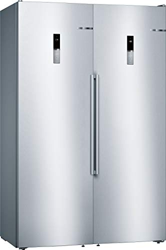 Bosch KAN95BIFP Europäischer Side-by-Side Kühlschrank, 186 x 120 cm, 346L Kühlen + 242L Gefrieren, VitaFresh plus 2x längere Frische, NoFrost nie wieder abtauen, EasyLift flexible Glasplatten