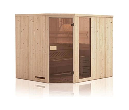 FinnTherm GartenHaus GmbH Innenkabine Spruce für Saunahäuser 3 Sitzbänke aus Holz Wandstärke 68 mm