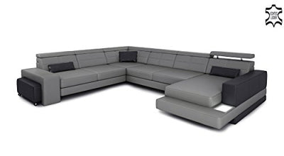 Bullhoff by Giovanni Capellini Ledersofa XXL Wohnlandschaft Leder Eck Sofa Couch Ledercouch Ecksofa U-Form mit LED-Licht Beleuchtung Designsofa Bayern