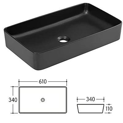 Lomadox Badmöbel-Komplett-Set Eiche mit Beton dunkel, 100 cm Waschtisch-Unterschrank, 61 cm Keramik-Waschbecken schwarz, 3-türiger Spiegelschrank, Hochschrank, B/H/T 160/200/46 cm