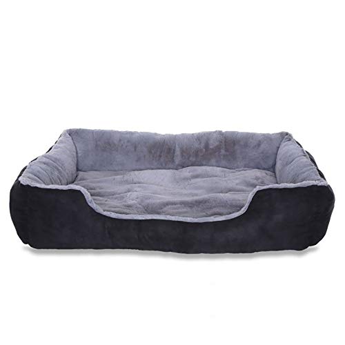 Hundebett, Hundekissen, Hundekörbchen mit Wendekissen, Größe XL, Farbe grau/schwarz