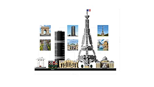 LEGO 21044 Architecture Paris, Modellbausatz mit Eiffelturm und Louvre-Modell, Skyline-Kollektion, Haus- und Raum-Deko, Geschenkideen für Sammler