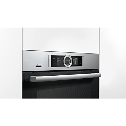 Bosch HBG676ES6 Serie 8 Smarter Einbau-Backofen, 60 x 60cm, Made in Germany, Pyrolyse Selbstreinigung, Bosch Assist Backeinstellung auf Knopfdruck, PerfectBake Backsensor, PerfectRoast Bratthermometer