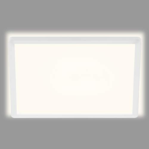 Briloner Leuchten LED Panel, Deckenleuchte, Deckenlampe, inkl. Hintergrundbeleuchtungseffekt, 22 Watt, 3.000 Lumen, 4.000 Kelvin, Weiß, Quadratisch, 42x42cm