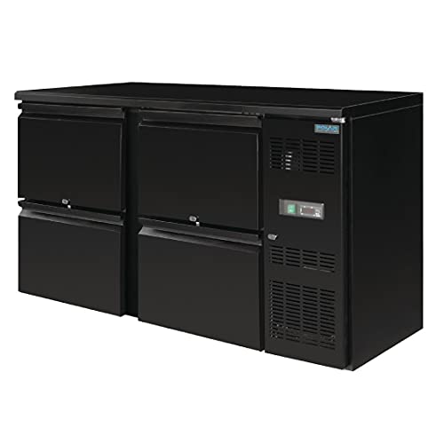 Polar GL455 U-Serie Kühlschrank, 4 Schubladen, 860 mm x 1462 mm x 513 mm, Schwarz