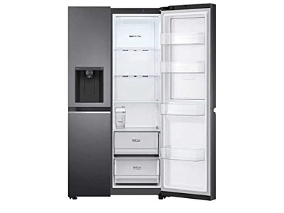 LG Electronics GSJV71MCTE Side-by-Side Kühlschrank mit Door-in-Door | Eis-, Crushed Ice- und Wasserspender | 635 Liter Kapazität | Interner Wassertank 4L | Matte Black