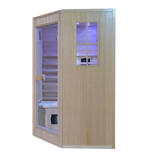 Bagno Italia Sauna 125 x 110 cm Infrarot und Finnisch kombiniert 6 Farblichttherapie Funkstrahler I1