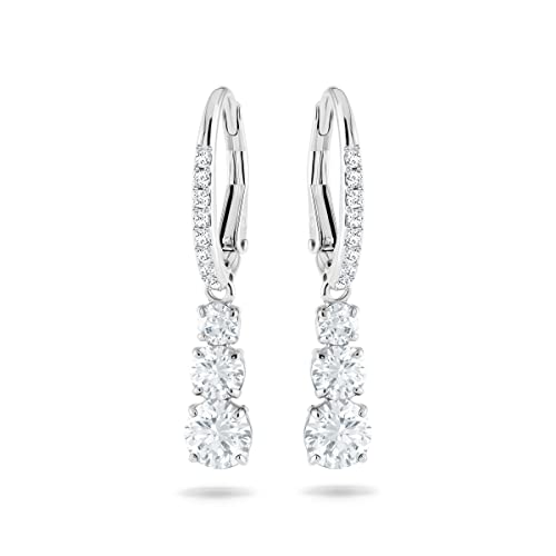 Swarovski Attract Trilogy Ohrringe, Weiss, Rhodiniert