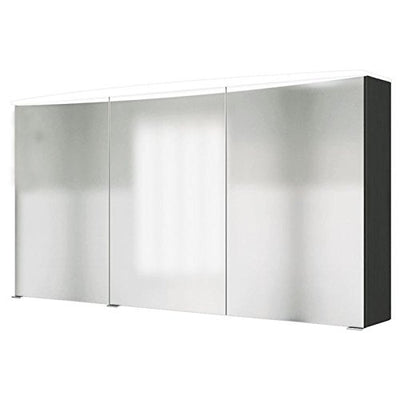 Badmöbel Set FLORIDO-03 Hochglanz grau, 120cm Waschtisch, LED-Spiegelschrank, B x H x T: ca. 230 x 200 x 47 cm