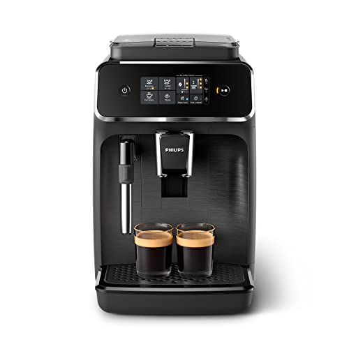 Philips 2200 Serie EP2220/10 Kaffeevollautomat, 2 Kaffeespezialitäten, Schwarz/Schwarz-gebürstet