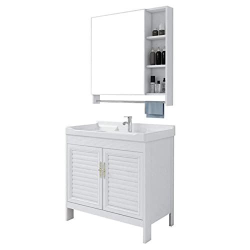 JRZTC Waschbeckenschrank Nordic Minimalist Modern Badezimmerschrank Kombination Bodenstehende Toilette Waschtischunterschrank Schrank