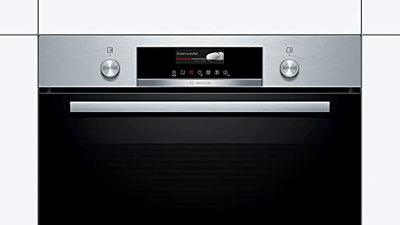 Bosch HBG579BS0 Serie 6 Einbau-Backofen, 60 x 60 cm, Pyrolyse Selbstreinigung, AutoPilot 40 40 Automatikprogramme,, TFT-Touchdisplay, Schnellaufheizung, SoftClose