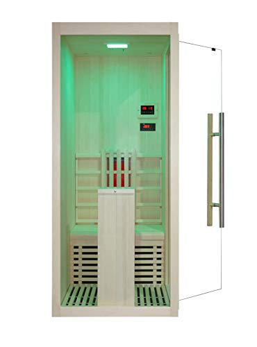 Infrarotkabine WELCON® Easytherm Solo - Sauna für eine Person - Tür rechts oder links wählbar (Tür bei Draufsicht in die rechte Seitenwand integriert - (wie Abbildung))