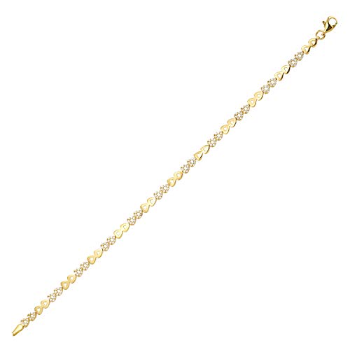 Damen Goldarmband mit Herzen in 585 Gelbgold Armband Schmuck 8066