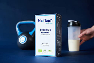 BIONORM bodyline veganes Protein Pulver - Eiweiß Pulver in Bio-Qualität aktiviert den Stoffwechsel & unterstützt den Muskelaufbau ohne Molke, Soja & Aromen, Mahlzeitersatz mit natürlichem Geschmack