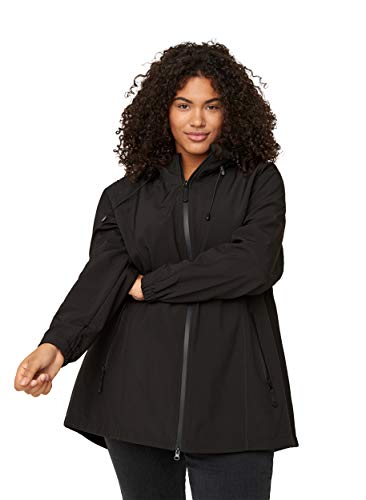 Zizzi Damen Große Größen Softshell Jacke Kapuze Outdoorjacke Gr 46-48 Black