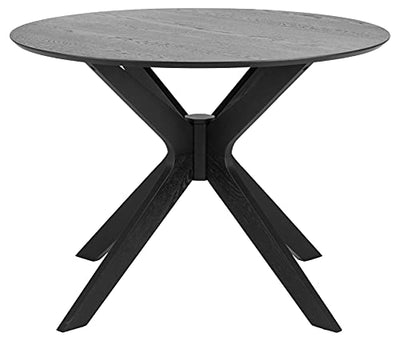 AC Design Furniture Dion runder Esstisch für 4 Personen schwarz, Küchentisch aus Holz, Esstisch für kleine Küche, Esszimmermöbel, Ø: 105 x H: 75 cm, 1 Stk.