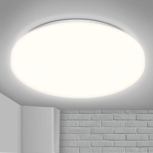 Fulighture LED Deckenleuchte Deckenlampe Flach 15W 1200lm 4000K Neutralweiß IP44 Ø250mm, für Wohnzimmer Schlafzimmer Küche Balkon Büro