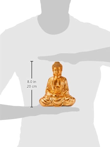 Zen'Light Buddha Statue Gold, Kunstharz, 16 x 10 x 20 cm