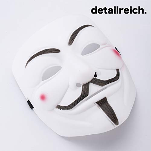 TK Gruppe Timo Klingler Vendetta Maske als Kostüm Accessoire für Damen & Herren, Kinder & Erwachsene an Anonymous Halloween & Fasching & Karneval