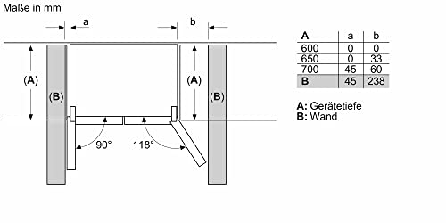 Siemens KF96RSBEA iQ700 Smarte Multi-door Kühl Gefrierkombination, 183 x 90,6 cm, 401 Litre Kühlen + 171 Litre Gefrieren, Nofrost nie wieder abtauen, Supercooling schnellere Kühlung,Icetwister,Schwarz