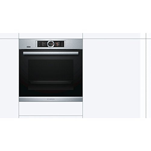 Bosch HRG6769S6 Serie 8 Smarter Einbau-Backofen mit Dampfunterstützung, 60 x 60 cm, Made in Germany, Pyrolyse Selbstreinigung, Bosch Assist Backeinstellung auf Knopfdruck, PerfectBake Backsensor