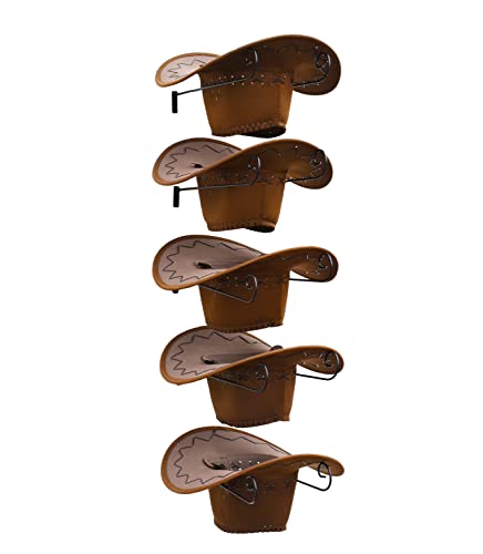 Cowboy Hut Rack für Hut Storage-Cowboy Hut Holder verhindert, dass Hüte beschädigt werden, Metal Cowboy Hut Display Cowboy Hut Organizer, Black Western Hat Rack für Wand (5 Paar)