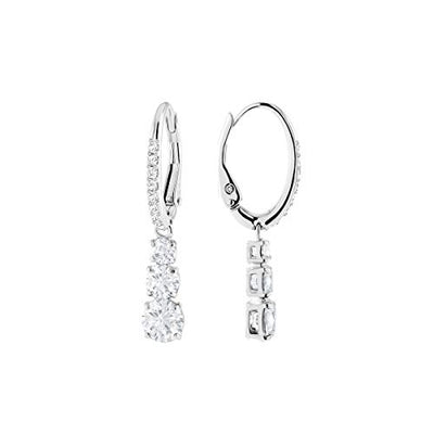 Swarovski Attract Trilogy Ohrringe, Weiss, Rhodiniert