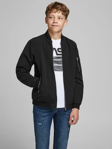 Jack & Jones Junior Jungen jjerush bomber jr Jacke, Black/, 164 EU