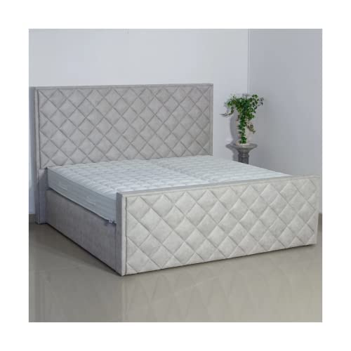 PAARA Luxus Boxspringbett Cabo | Fußblende | Antirutsch-Matten | Royal-WS® 500 Taschenfederkern Matratze mit integriertem Original GELAX® Topper Kern | Made in Germany (180 x 220 cm)