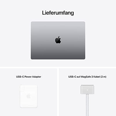 2021 Apple MacBook Pro (16", Apple M1 Pro Chip mit 10‑Core CPU und 16‑Core GPU, 16 GB RAM, 512 GB SSD) - Space Grau