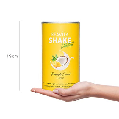 BEAVITA Vitalkost Diät-Shake Kokos-Ananas (572g) - Diät Shakes zum Abnehmen* - vitamin- und nährstoffreicher Mahlzeitersatz mit Eiweiss Protein Pulver - Protein Shake zum Abnehmen