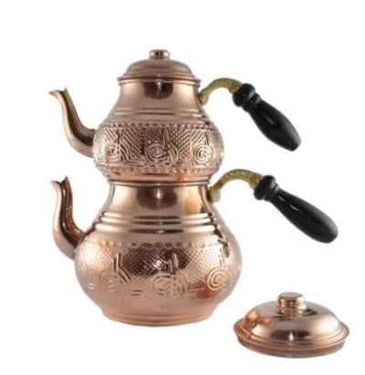 Teekanne Teekannen Teekanne Kupfer Handgemachte Tee Set Traditionelle türkische chinesische japanische Tee Kaffee Kessel Kessel Weihnachtsgeschenk Teapot (Color : Copper tea pot)