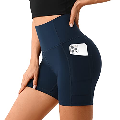 Desol Kurze Sporthose Damen mit Taschen High Waist Bauch Kontrolle Sport Shorts Kurze Leggings Damen für Yoga Laufen Radlerhose