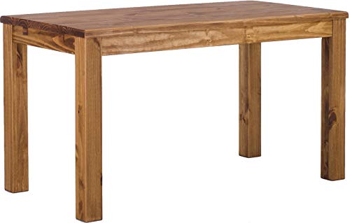 Esstisch Rio Classico 130x80 cm Brasil Holz Pinie Massivholz Esszimmertisch Echtholz ausziehbar vorgerichtet für Ansteckplatten Brasilmöbel