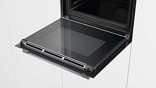 Bosch HBG675BB1 Serie 8 Einbau-Backofen, 60 x 60 cm, Made in Germany, Pyrolyse Selbstreinigung, AutoPilot 10 10 Automatikprogramme, 4D Heißluft Backen auf 4 Ebenen, TFT-Touchdisplay, Schnellaufheizung