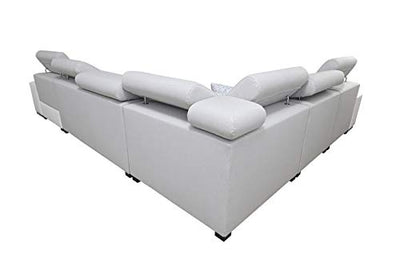 Ecksofa Wohnlandschaft Piano Abstellfläche Polstersofa Couch XXL Sofa Groß 26 (Links)