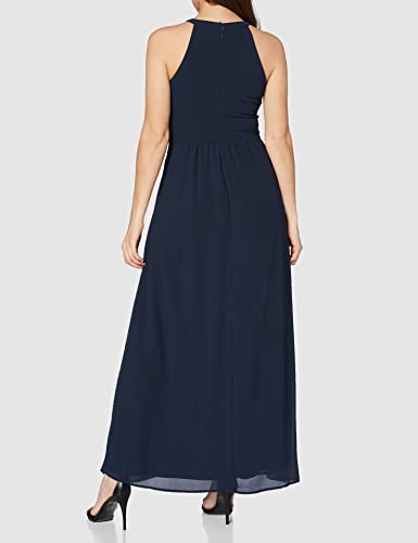 Vila Damen Vimilina Halterneck Maxi Dress - Noos Kleid, Total Eclipse, 38 EU