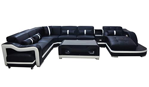 JVmoebel Eck Sofa Couch Polster Ecke Garnitur Leder Couchen Wohnlandschaft U Form Sofas