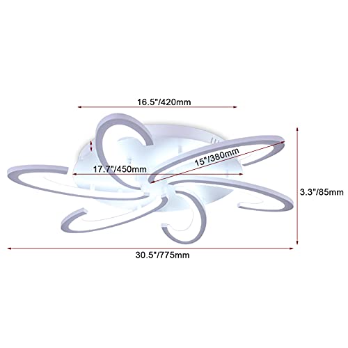 LED Kronleuchter Modernes Blumendesign Acryl Dekor Deckenleuchte Pendelleuchte für Schlafzimmer Wohnzimmer Küche（Kaltes Weiß）
