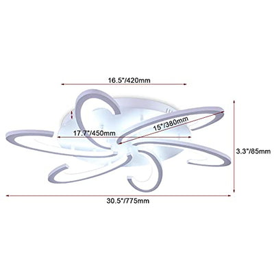 LED Kronleuchter Modernes Blumendesign Acryl Dekor Deckenleuchte Pendelleuchte für Schlafzimmer Wohnzimmer Küche（Kaltes Weiß）