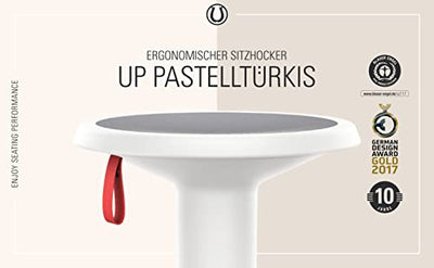 Interstuhl UPis1 - ergonomischer Sitzhocker mit Schwingeffekt - höhenverstellbar - Hocker mit rutschhemmender Standfläche & Kippschutz - Sitzhocker für gesünderes Arbeiten (Grauweiß)