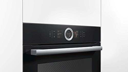 Bosch HBG676EB6 Serie 8 Smarter Einbau-Backofen, 60 x 60cm, Made in Germany, Pyrolyse Selbstreinigung, Bosch Assist Backeinstellung auf Knopfdruck, PerfectBake Backsensor, PerfectRoast Bratthermometer